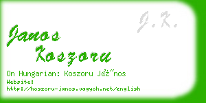 janos koszoru business card